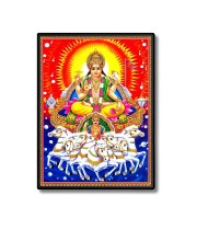 Surya Laminated Photo - 5x7 Inches, Divine Blessings for Home & Office and Temple Decoration
