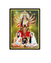 Kali Ma Ramakrishna Paramahansa and Sarada Ma Laminated Photo - 5x7 Inches, Divine Blessings for Home & Office and Temple Decoration