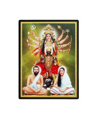Kali Ma Ramakrishna Paramahansa and Sarada Ma Laminated Photo - 9x11 Inches, Divine Blessings for Home & Office and Temple Decoration