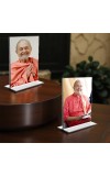 Swami Kriyananda Acrylic T-Style Photo Stand, Compact and Stylish Spiritual Display, easily change 2 photos (Pack of 1)