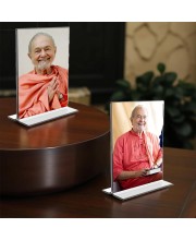 Swami Kriyananda Acrylic T-Style Photo Stand - 11x13 Inches, Compact and Stylish Spiritual Display, easily change 2 photos (Pack of 1)