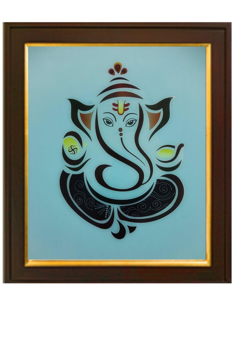 Divinity Eternity Spirituality Ganesha God Wooden Photo Frame with Wall Hook, 1 Piece | 10” x 12”, For Home Decor