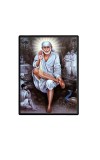 Sai Baba Laminated Photo - 5x7 Inches, Divine Blessings for Home & Office and Temple Decoration
