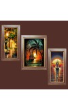 3-Pack Sunrise Over Silent Waters Photo Frames - 2 Pieces 12x19 Inch & 1 Piece 16x19 Inch - Rustic Wall Art for Home & Office Decor - Botanical Wall Hanging for Living Room, Bedroom, or Workspac