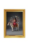 Goddess Mahakaali Photo Frame - 12x16 Inches, Brown Wooden Frame for Home, Office & Temple Decoration