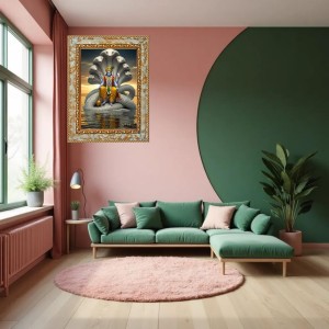 Lord Vishnu Digital Print Photo 10.7x12.7 inches (I6008) - Vibrant Religious Wall Art for Home or Office Decor.