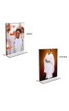 Debi AMRITANANDAMAYI Acrylic T-Style Photo Stand - 11x13 Inches, Compact and Stylish Spiritual Display, easily change 2 photos (Pack of 1)