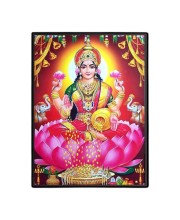 Maa Lakshmi Laminated Photo - 7x9 Inches, Divine Blessings for Home & Office and Temple Decoration