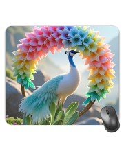 Customized Beautiful Peacock Picture Sublimation Mouse Pad | 8 X 7.5 Inch | Smooth Cloth Surface | Non-Slip Rubber Base | Personalized Mousepad for Laptop & Desktop (F17251)