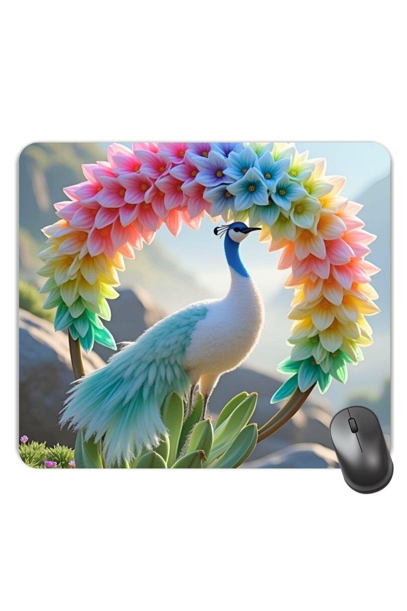 Customized Beautiful Peacock Picture Sublimation Mouse Pad | 8 X 7.5 Inch | Smooth Cloth Surface | Non-Slip Rubber Base | Personalized Mousepad for Laptop & Desktop (F17251)