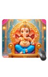 Customized Lord Ganesha Picture Sublimation Mouse Pad | 8 X 7.5 Inch | Smooth Cloth Surface | Non-Slip Rubber Base | Personalized Mousepad for Laptop & Desktop (F16993)