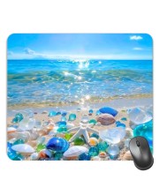 Customized Beautiful Sea Shells Picture Sublimation Mouse Pad | 8 X 7.5 Inch | Smooth Cloth Surface | Non-Slip Rubber Base | Personalized Mousepad for Laptop & Desktop (F17084)