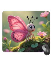 Customized Cute Butterfly Picture Sublimation Mouse Pad | 8 X 7.5 Inch | Smooth Cloth Surface | Non-Slip Rubber Base | Personalized Mousepad for Laptop & Desktop (F17437)