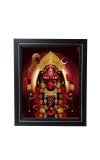 Hitech Sales Goddess Kali Maa Photo Frame for Pooja Room, Temple Decor, Home Decoration and Gift (Wall and Tabletop, Rectangular, Printed Photo, 12 x 14 inches Frame, Brown)