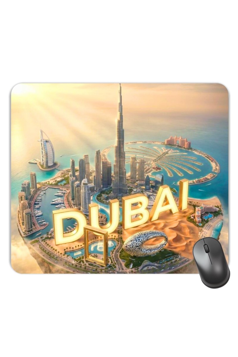 Customized Dubai View Picture Sublimation Mouse Pad | 8 X 7.5 Inch | Smooth Cloth Surface | Non-Slip Rubber Base | Personalized Mousepad for Laptop & Desktop (F17171)