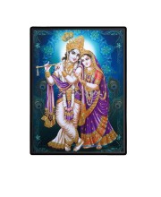 Radha Krishna Laminated Photo - 5x7 Inches, Divine Blessings for Home & Office and Temple Decoration