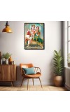Radha Krishna Laminated Photo - 5x7 Inches, Divine Blessings for Home & Office and Temple Decoration