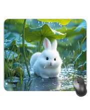Customized Beautiful Rabbit Picture Sublimation Mouse Pad | 8 X 7.5 Inch | Smooth Cloth Surface | Non-Slip Rubber Base | Personalized Mousepad for Laptop & Desktop (F17277)