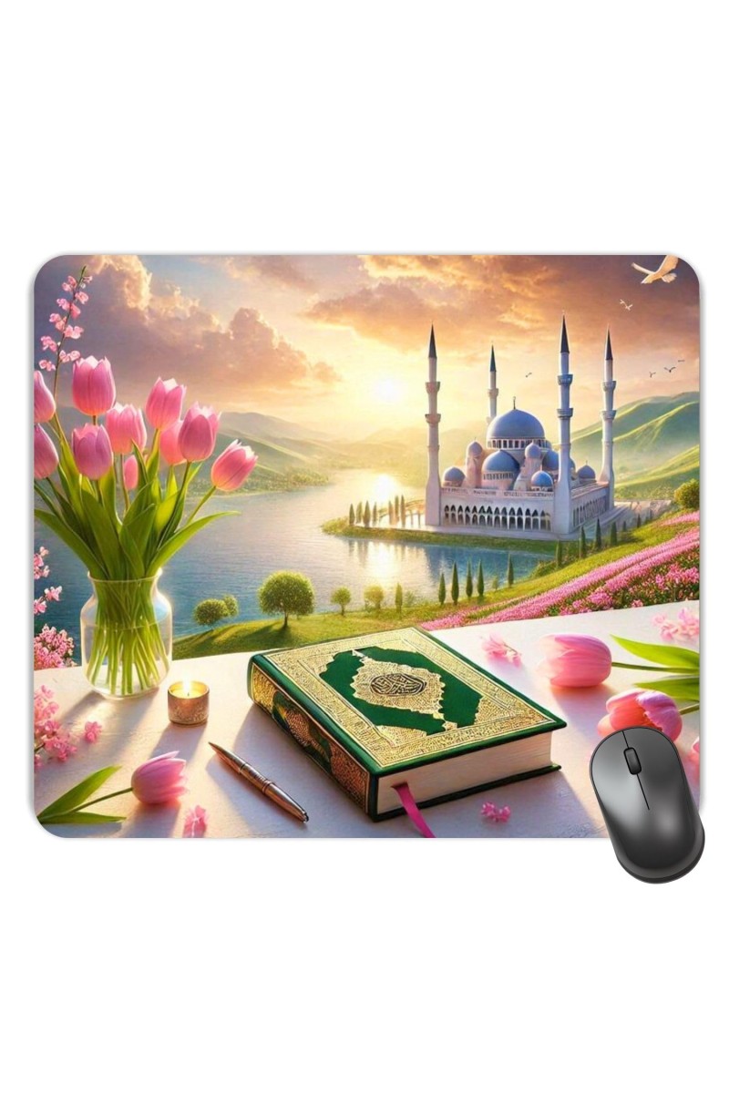 Customized Masjid Picture Sublimation Mouse Pad | 8 X 7.5 Inch | Smooth Cloth Surface | Non-Slip Rubber Base | Personalized Mousepad for Laptop & Desktop (F17203)