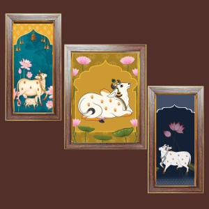 3-Pack Gomatha cow painting Photo Frames - 2 Pieces 6x13 Inch & 1 Piece 10x13 Inch - Rustic Wall Art for Home & Office Decor - Botanical Wall Hanging for Living Room, Bedroom, or Workspace 3-Pack Gomatha cow painting Photo Frames - 2 Pieces 6x13 Inch & 1 Piece 10x13 Inch - Rustic Wall Art for Home & Office Decor - Botanical Wall Hanging for Living Room, Bedroom, or Workspace
