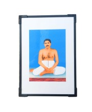 Hitech Sales Anukul Thakur Wooden Laminated Photo Frame with Stand for Pooja Room, Temple, Home Decor, Gift (Wallmount and Tabletop, 24 x 17 cm)