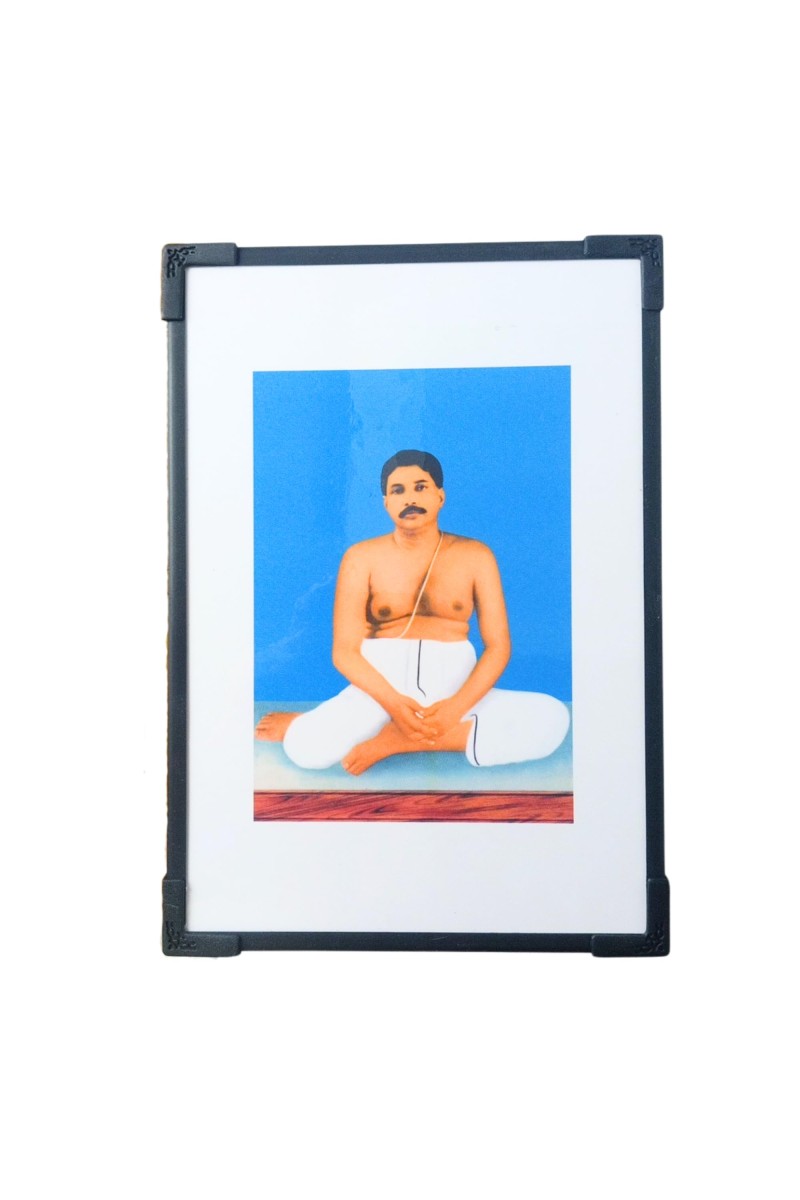 Hitech Sales Anukul Thakur Wooden Laminated Photo Frame with Stand for Pooja Room, Temple, Home Decor, Gift (Wallmount and Tabletop, 24 x 17 cm)