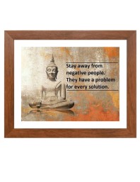 Buddha & His Famous Quote Photo Frame - Brown Frame, Perfect for Office & Wall Decoration, Ideal Gift