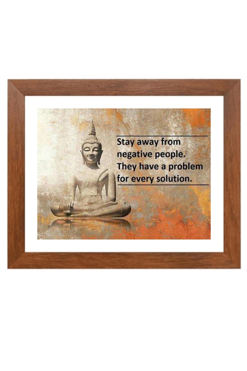 Buddha & Famous Quote Brown Frame, 10x14InchesInspirational Wall Art for Office, Home DecorIdeal Spiritual Gift