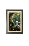 Cute squirrel Photo Frame Funny Animal and Bird Cartoon Art, Black color, 13x17 Inch