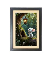Cute squirrel Black Photo Frame Funny Animal and Bird Cartoon Art