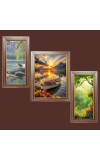 3-Pack Nature at it Photo Frames - 2 Pieces 10x17 Inch & 1 Piece 14x17 Inch - Rustic Wall Art for Home & Office Decor - Botanical Wall Hanging for Living Room, Bedroom, or Workspace