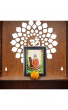 Hitech Sales Lokenath Baba Photo Frame for Pooja Room, Temple and Home Decoration, Printed Photo with Floral Design Polystyrene Frame, 5 x 7 Inches - Brown, Ideal for Gifting (Pack of 1)