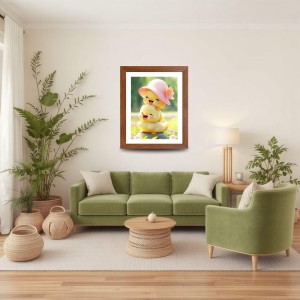 AI Funny Cute Duck Art Picture for Kids - 10x14 inches, Brown Color - Perfect Wall Decor for Children's Room