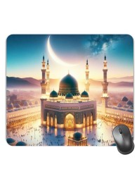 Customized Masjid Picture Sublimation Mouse Pad | 8 X 7.5 Inch | Smooth Cloth Surface | Non-Slip Rubber Base | Personalized Mousepad for Laptop & Desktop (F17202)