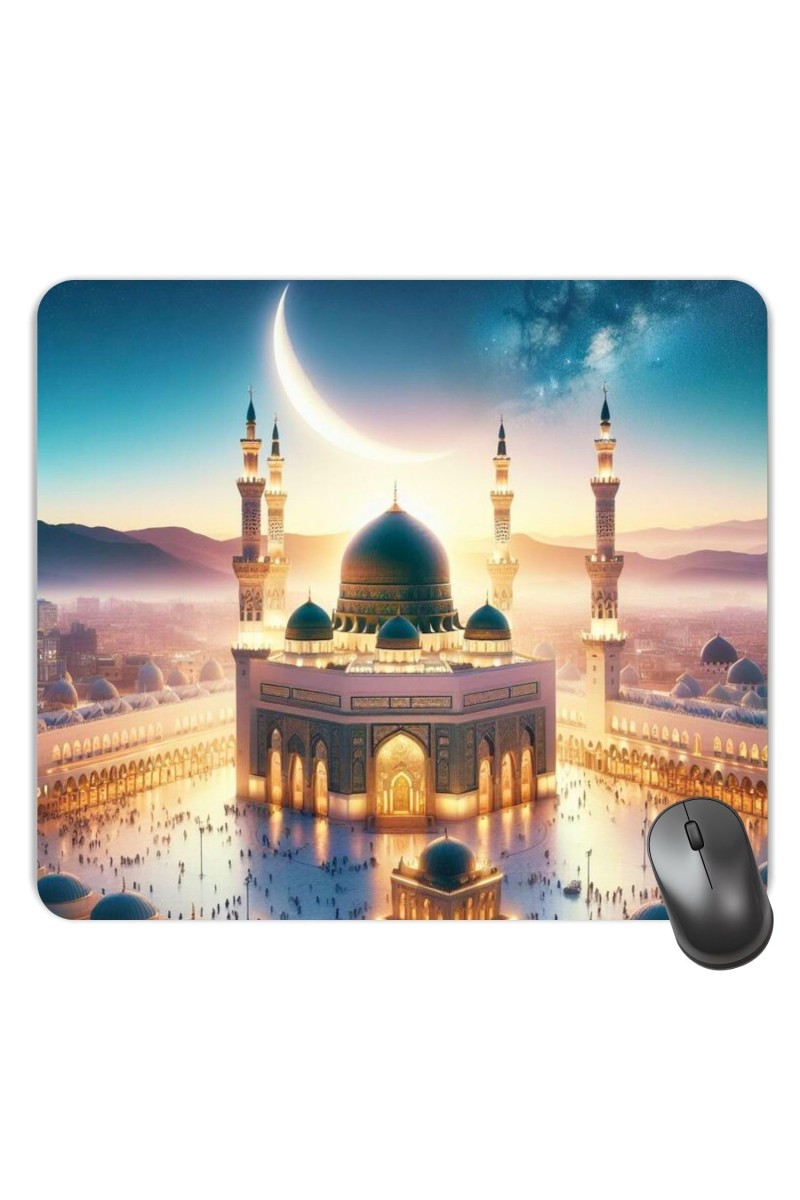 Customized Masjid Picture Sublimation Mouse Pad | 8 X 7.5 Inch | Smooth Cloth Surface | Non-Slip Rubber Base | Personalized Mousepad for Laptop & Desktop (F17202)