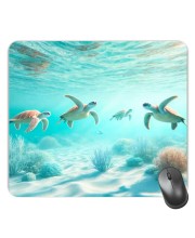Customized Under Sea Turtles Picture Sublimation Mouse Pad | 8 X 7.5 Inch | Smooth Cloth Surface | Non-Slip Rubber Base | Personalized Mousepad for Laptop & Desktop (F17112)