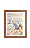 AI Funny Cute penguins Art Picture for Kids - 16x20 inches, Brown Color - Perfect Wall Decor for Children's Room