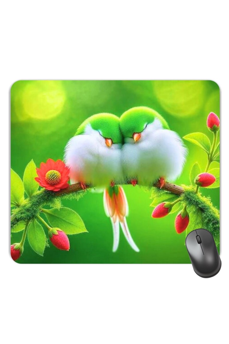 Customized Beautiful Birds Picture Sublimation Mouse Pad | 8 X 7.5 Inch | Smooth Cloth Surface | Non-Slip Rubber Base | Personalized Mousepad for Laptop & Desktop (F17103)