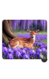 Customized Beautiful Deer Picture Sublimation Mouse Pad | 8 X 7.5 Inch | Smooth Cloth Surface | Non-Slip Rubber Base | Personalized Mousepad for Laptop & Desktop (F17381)