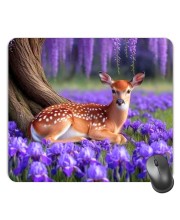 Customized Beautiful Deer Picture Sublimation Mouse Pad | 8 X 7.5 Inch | Smooth Cloth Surface | Non-Slip Rubber Base | Personalized Mousepad for Laptop & Desktop (F17381)