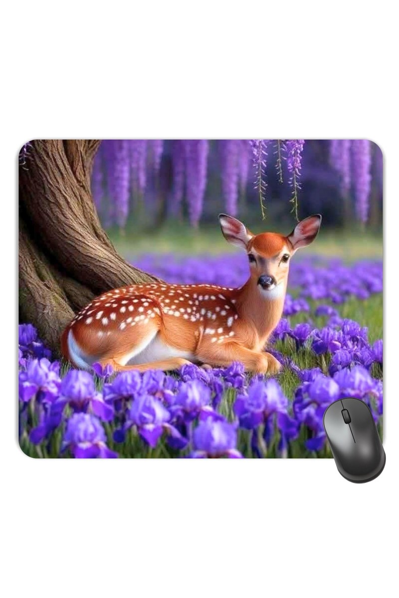 Customized Beautiful Deer Picture Sublimation Mouse Pad | 8 X 7.5 Inch | Smooth Cloth Surface | Non-Slip Rubber Base | Personalized Mousepad for Laptop & Desktop (F17381)