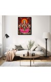 Lakshmi Laminated Photo - 5x7 Inches, Divine Blessings for Home & Office and Temple Decoration