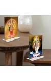 Debi Saraswati & Debi Lakshmi Acrylic T-Style Photo Stand, Compact and Stylish Spiritual Display, easily change 2 photos (Pack of 1)
