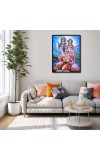 Hanuman with Ram Sita Laminated Photo - 5x7 Inches, Divine Blessings for Home & Office and Temple Decoration