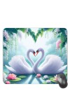 Customized Beautiful Swans Picture Sublimation Mouse Pad | 8 X 7.5 Inch | Smooth Cloth Surface | Non-Slip Rubber Base | Personalized Mousepad for Laptop & Desktop (F17147)