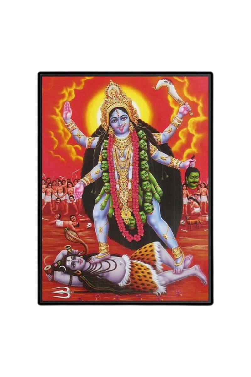 Maa Kaali Laminated Photo - 11x13 Inches, Divine Blessings for Home & Office and Temple Decoration