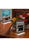 Mecca Madina Acrylic T-Style Photo Stand - 11x13 Inches, Compact and Stylish Spiritual Display, easily change 2 photos (Pack of 1)