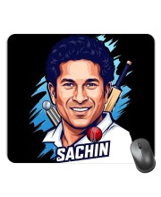 Customized Cricketer Sachin Tendulakar Picture Sublimation Mouse Pad | 8 X 7.5 Inch | Smooth Cloth Surface | Non-Slip Rubber Base | Personalized Mousepad for Laptop & Desktop (F16963)