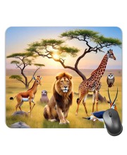Customized Wild Lion Picture Sublimation Mouse Pad | 8 X 7.5 Inch | Smooth Cloth Surface | Non-Slip Rubber Base | Personalized Mousepad for Laptop & Desktop (F17063)