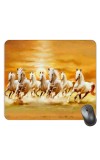 Customized Running Horses Picture Sublimation Mouse Pad | 8 X 7.5 Inch | Smooth Cloth Surface | Non-Slip Rubber Base | Personalized Mousepad for Laptop & Desktop (F16966)